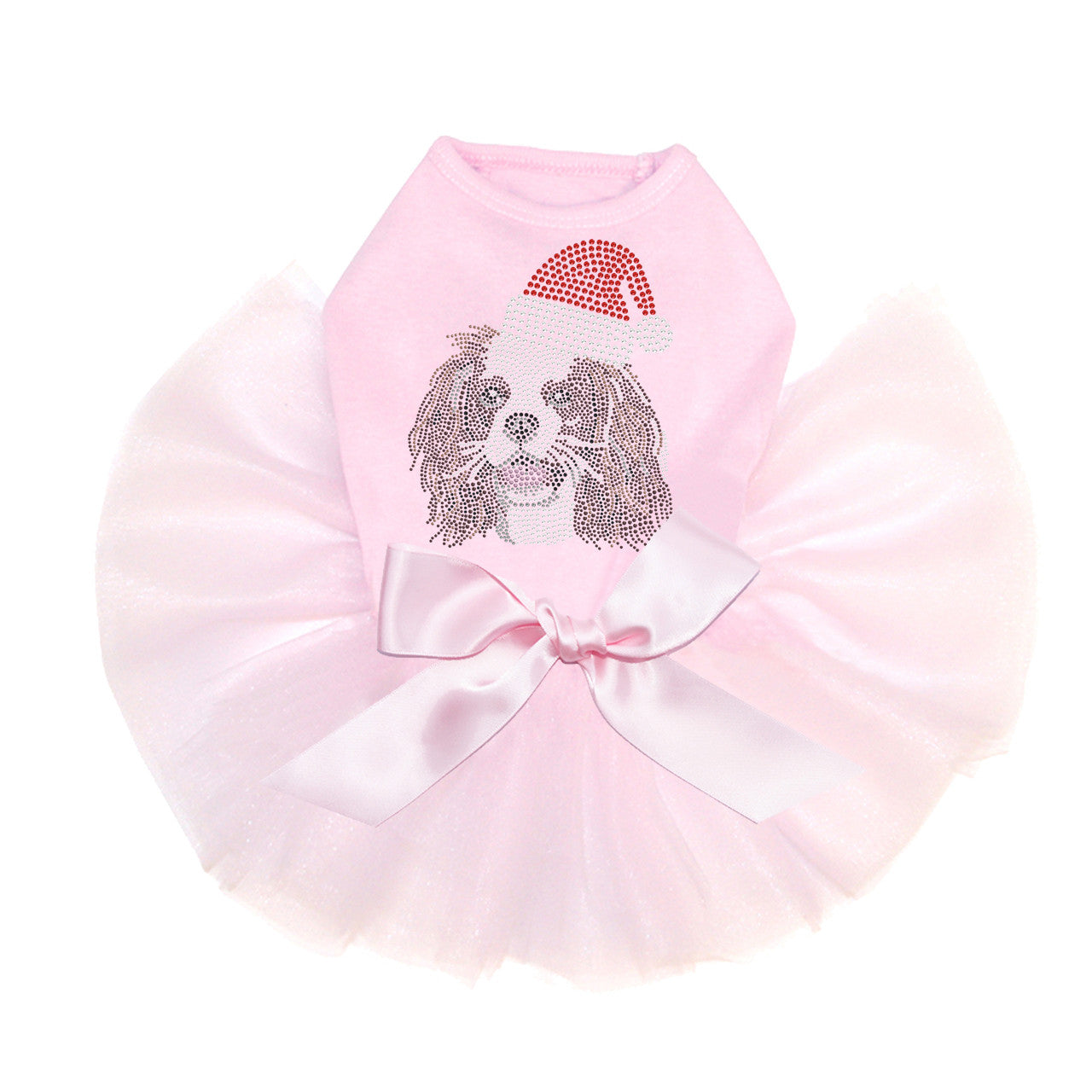 Cavalier King Charles Spaniel with Santa Hat - Custom Tutu