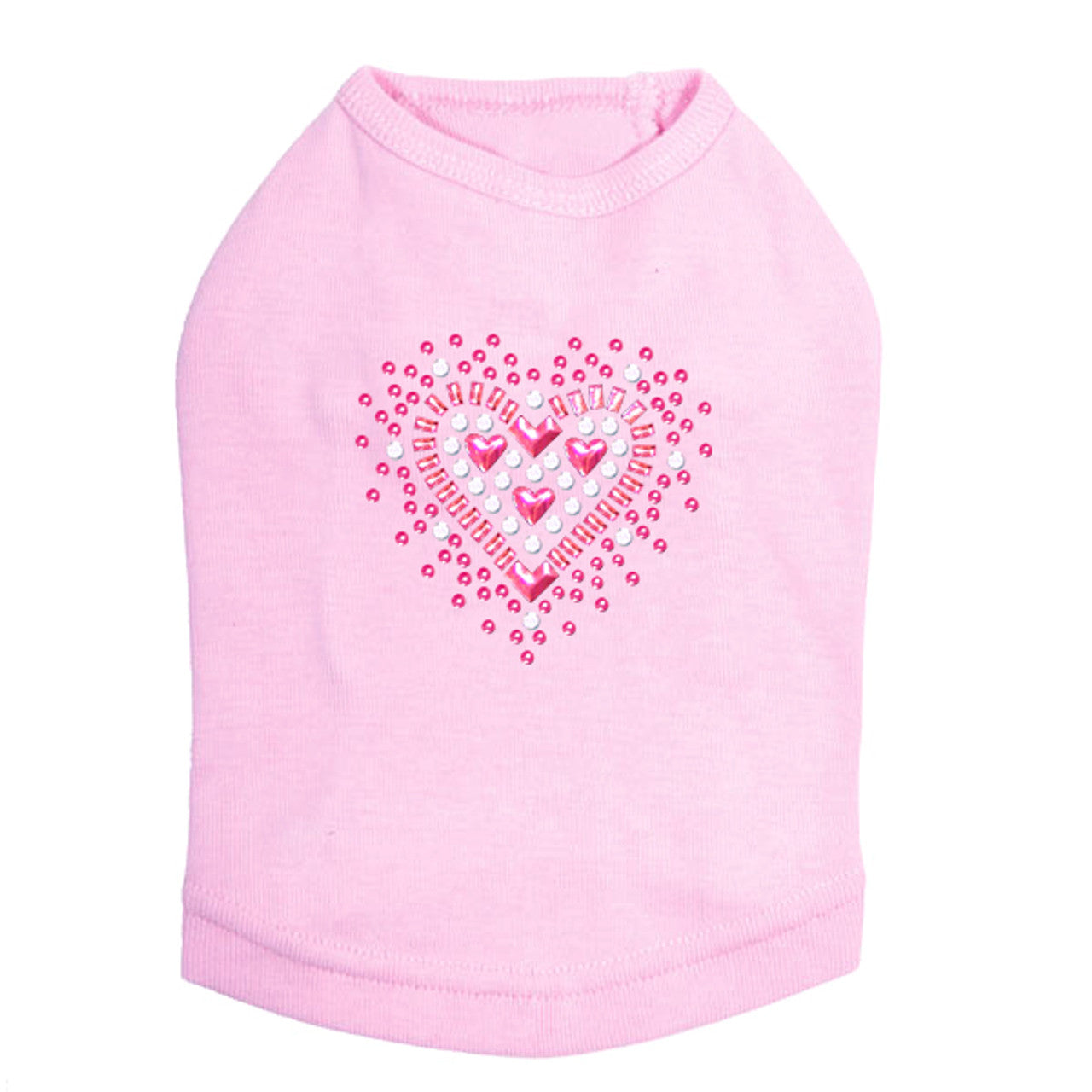 Pink Austrian crystal Heart - Dog Tank