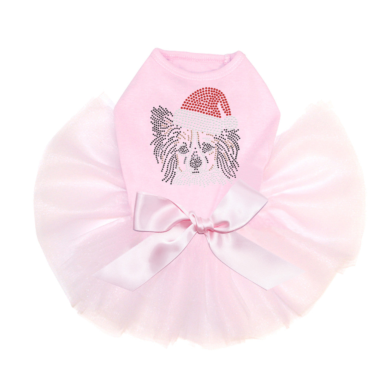 Papillon with Santa Hat - Custom Tutu