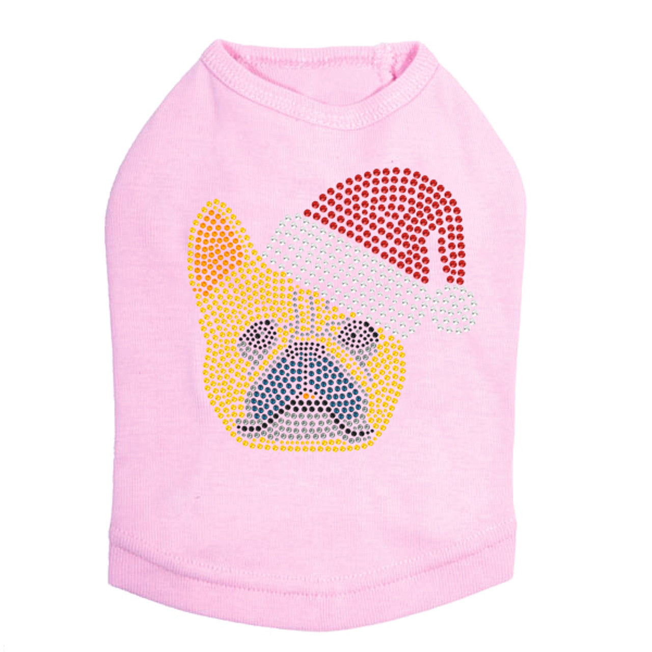 French Bull Dog with Santa Hat - Dog Tank