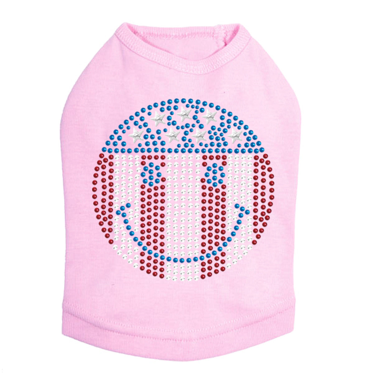 Happy Face Red, White, & Blue - Dog Tank