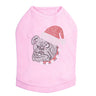 Bulldog Face (White) with Santa Hat - Dog Tank