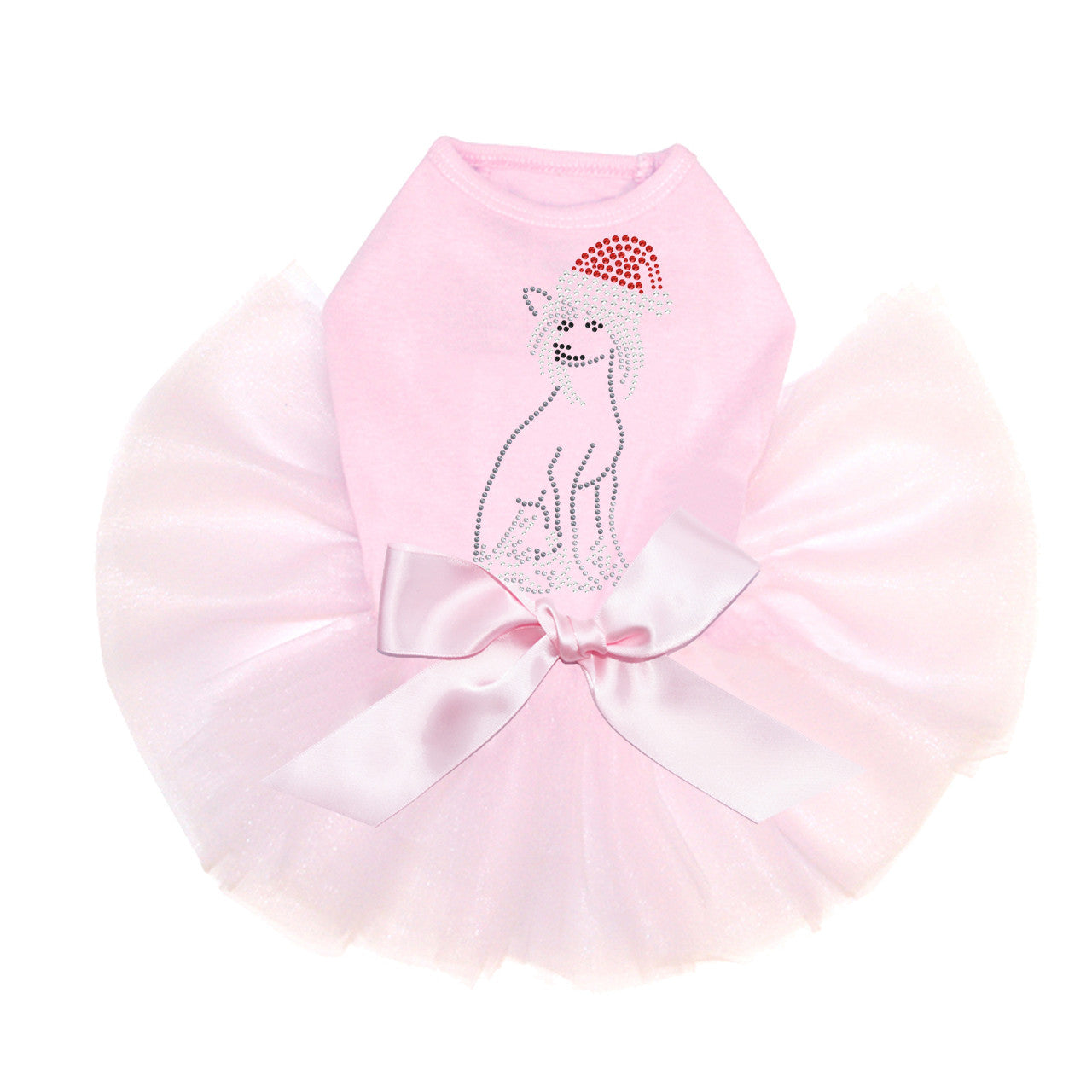 Chinese Crested with Santa Hat - Custom Tutu