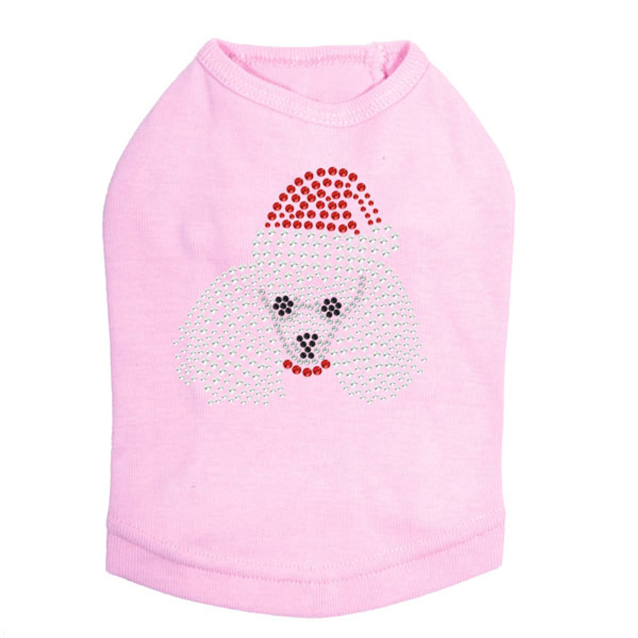 Poodle Face with Santa Hat - Dog Tank