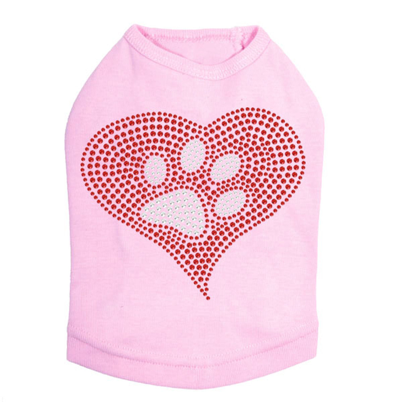 Red Heart with Paw 2 - Dog Tank