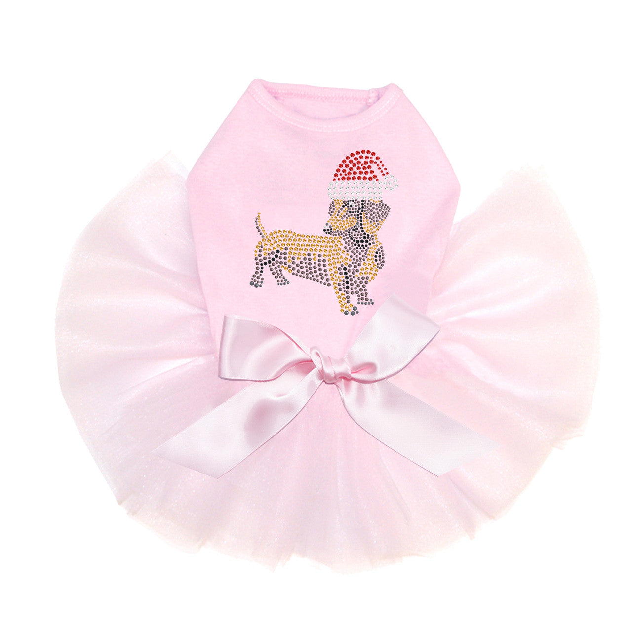 Dachshund 2 with Santa Hat - Custom Tutu