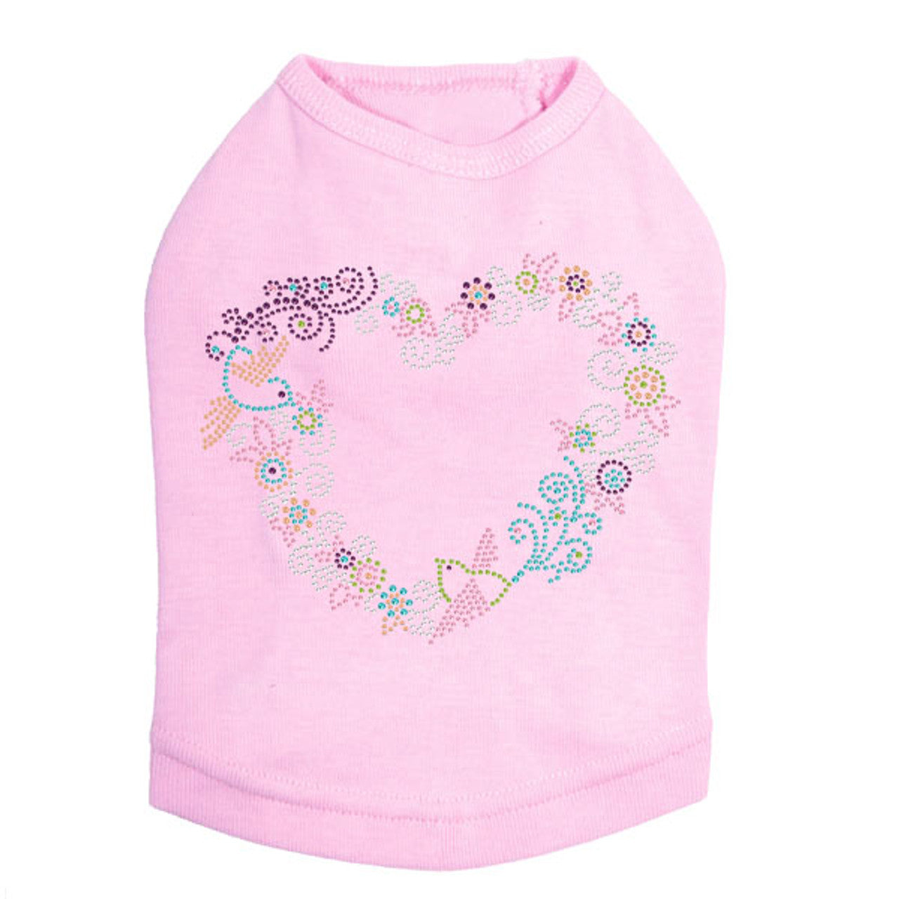 Spring Flower & Bird Heart - Dog Tank