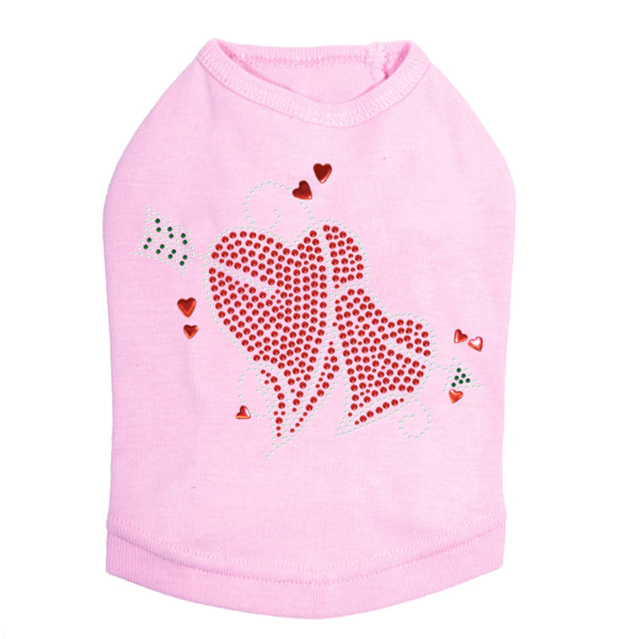 Red Rhinestone Hearts with Arrow - Dog Tank
