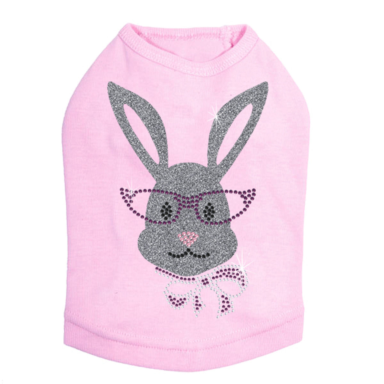 Girl Bunny with Glasses and Bow - Dog Tank