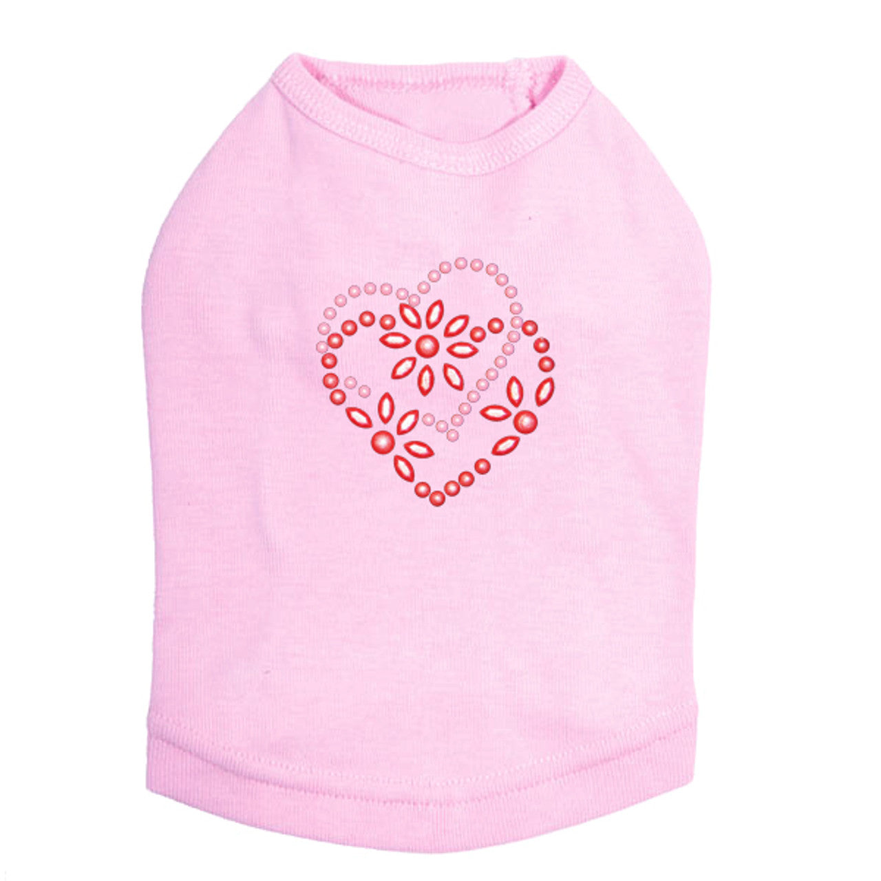 Pink & Red Flower Heart - Dog Tank