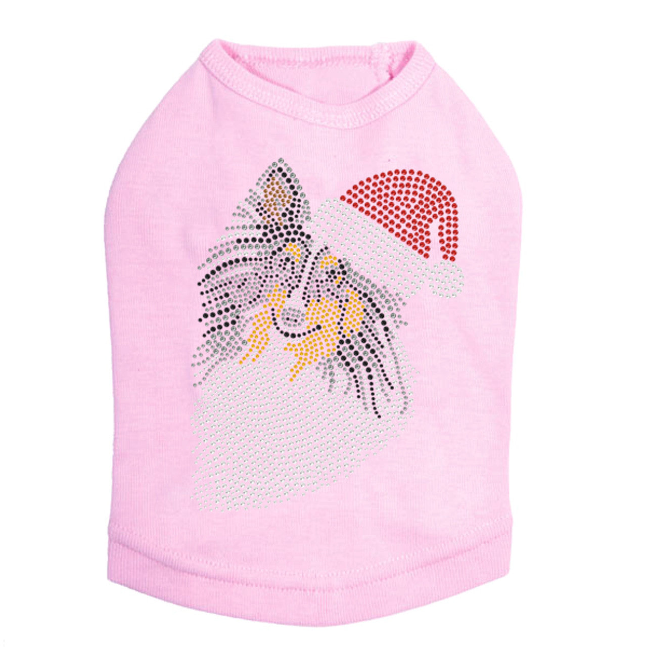 Sheltie Face (Tri Color) with Santa Hat - Dog Tank