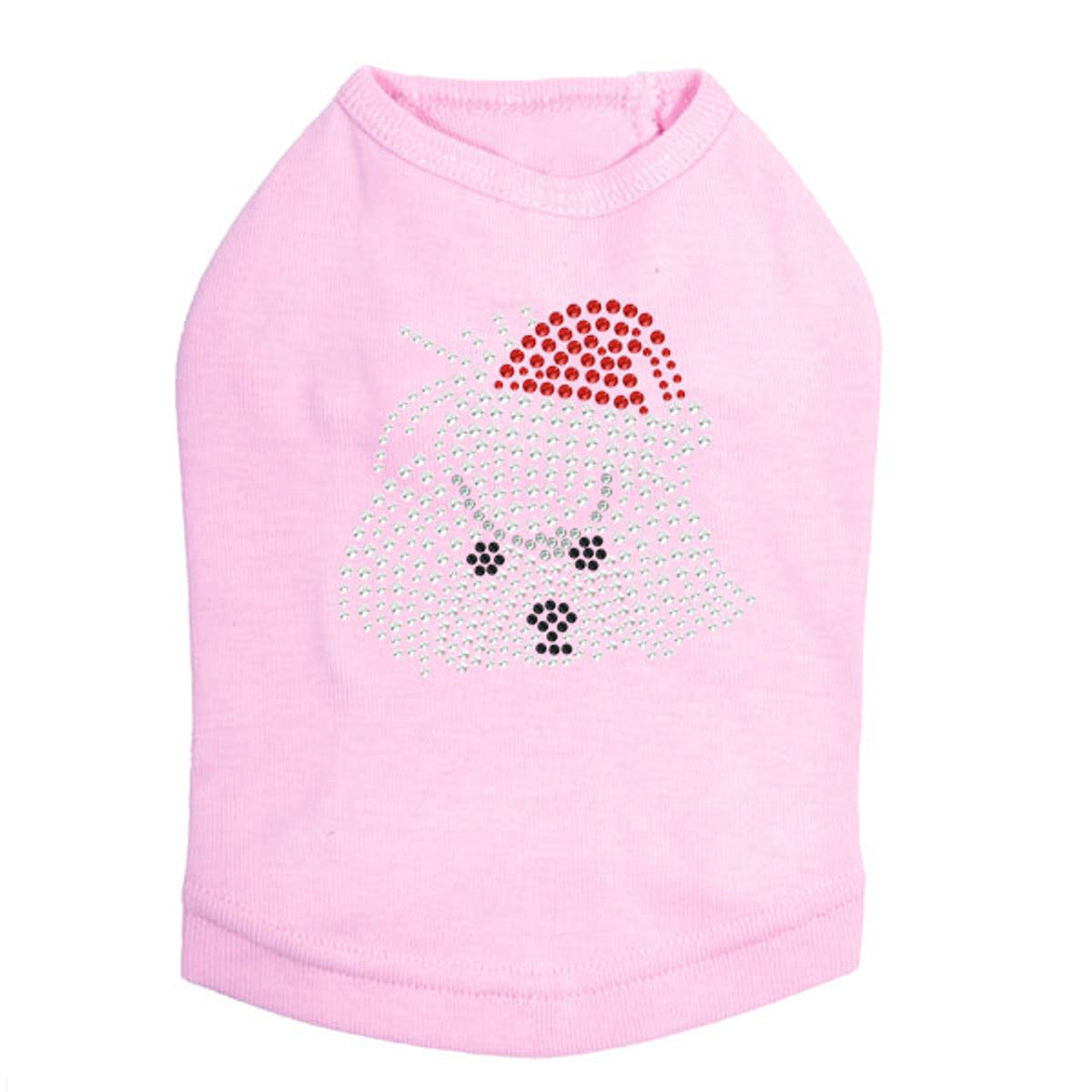 Maltese Face with Santa Hat - Dog Tank