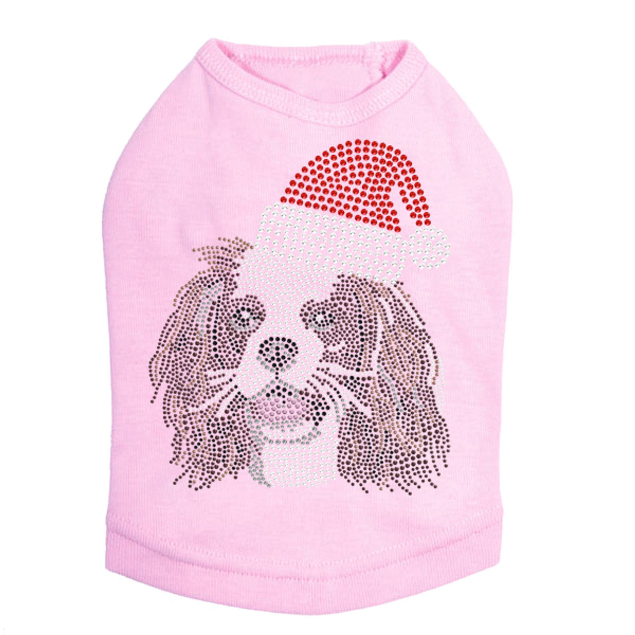Cavalier King Charles Spaniel with Santa Hat - Dog Tank