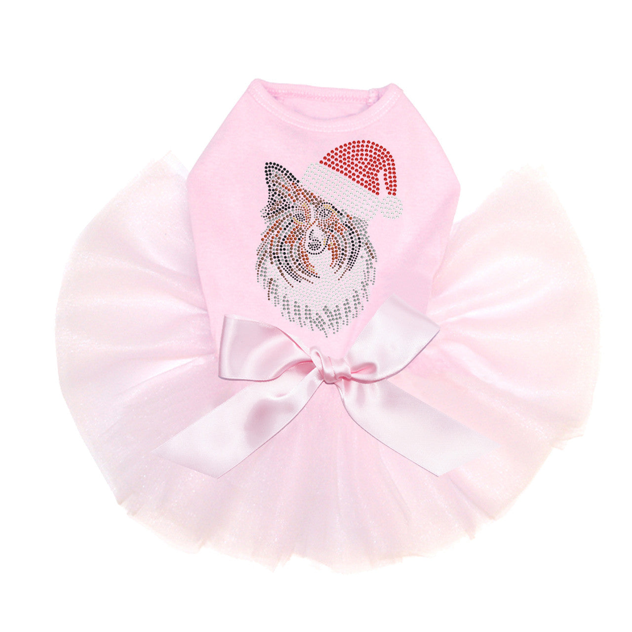 Sheltie Face with Santa Hat - Custom Tutu