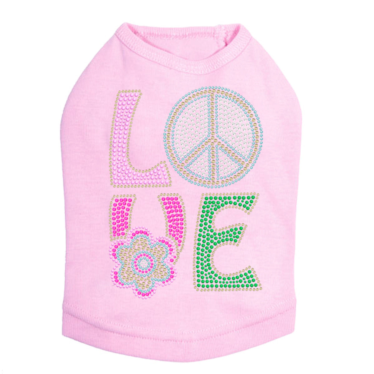 Love with Peace Sign & Flower - Dog Tank