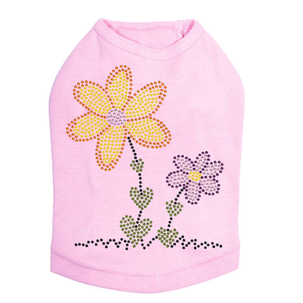 Orange & Purple Flowers - Dog Tank