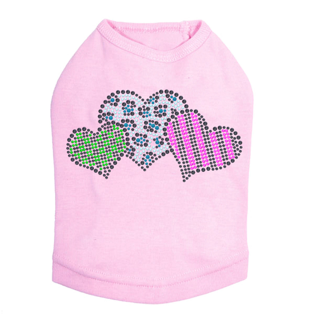 Leopard, Checks, & Stripes Multicolor Hearts - Dog Tank
