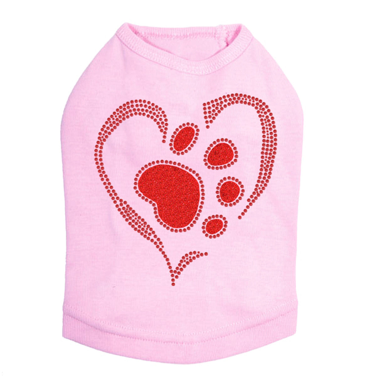 Red Paw Heart - Dog Tank