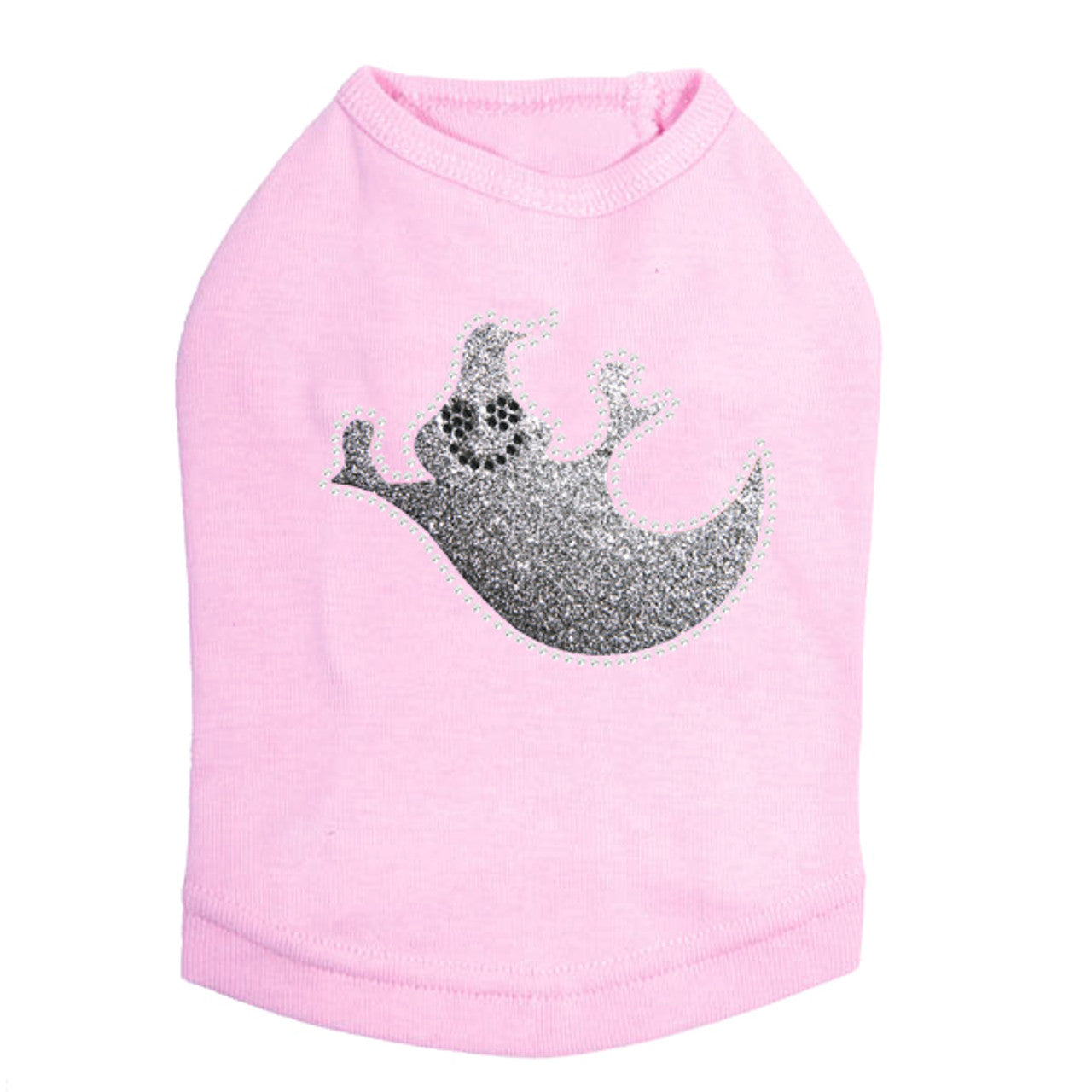 Silver Glitter Ghost - Dog Tank