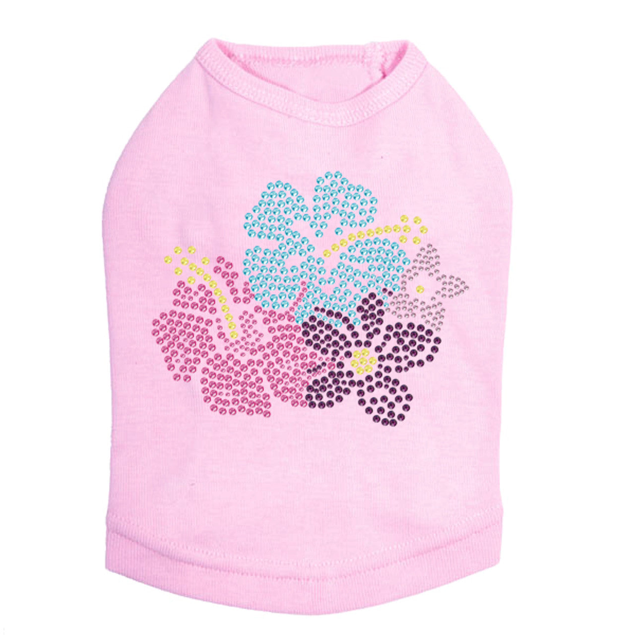 Pink, Blue & Purple Hibiscus - Dog Tank
