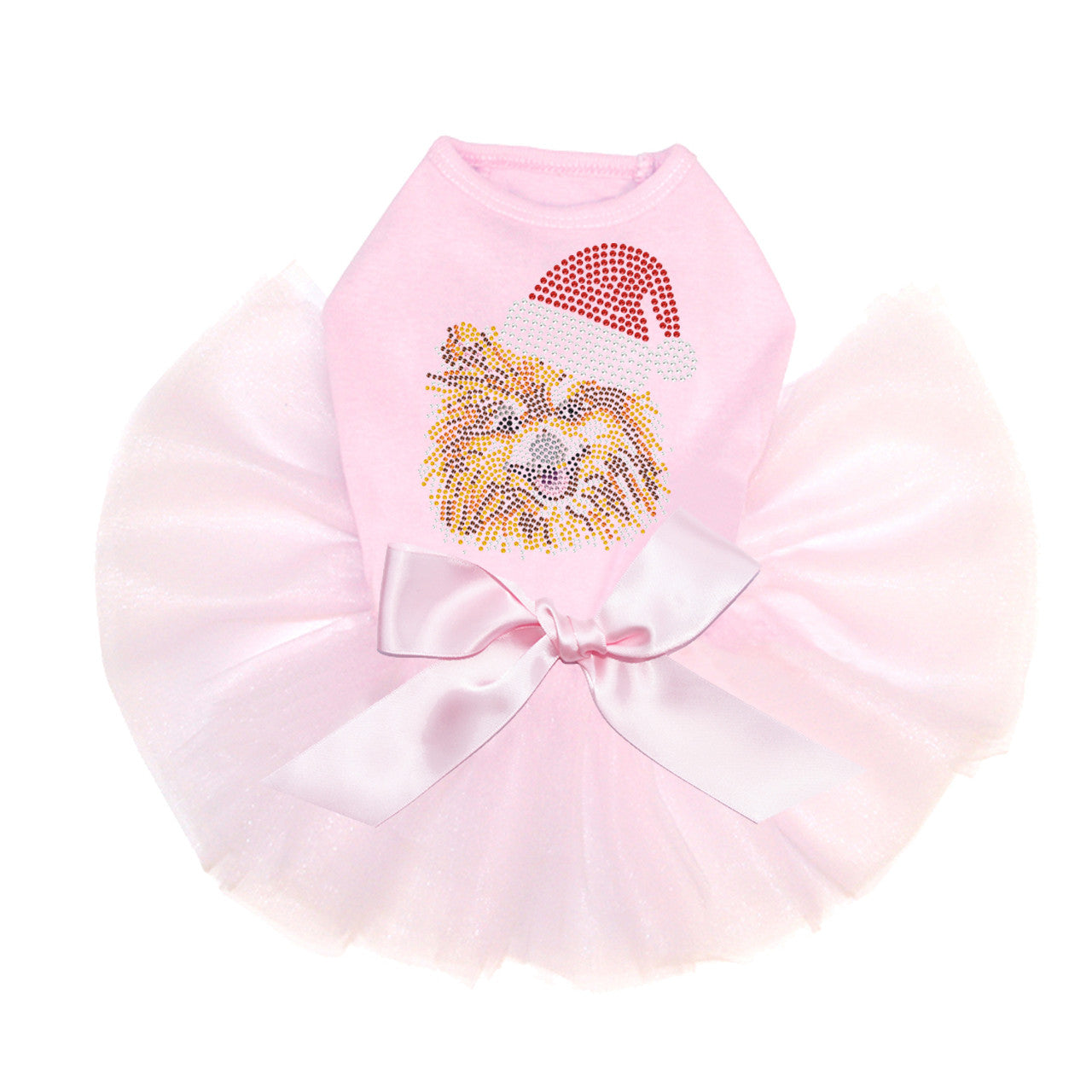 Pomeranian with Santa Hat - Custom Tutu