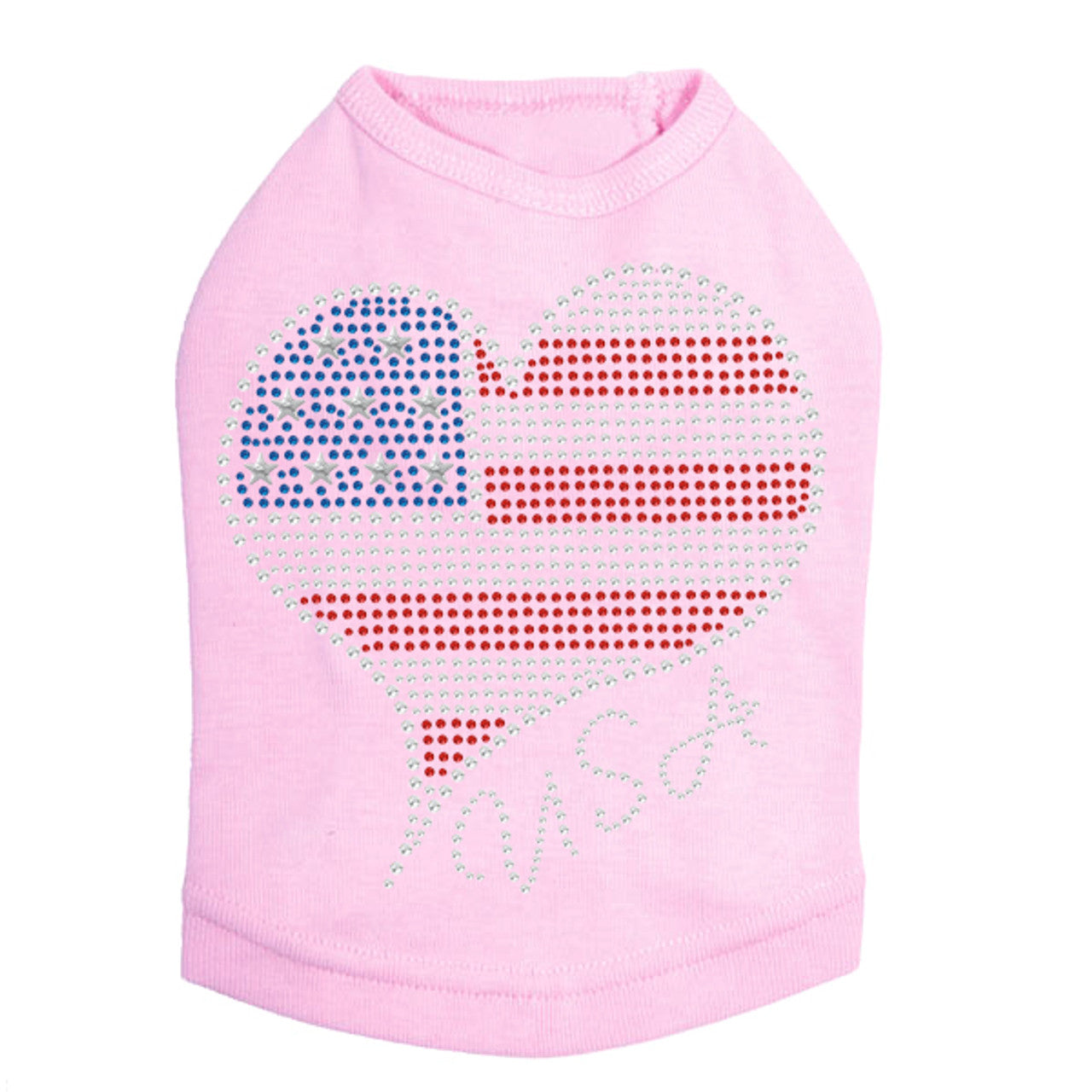 Patriotic American Heart 3 - Dog Tank