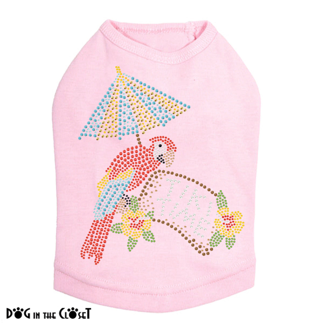 Tiki Time Parrot - Sleeveless Dog Tank
