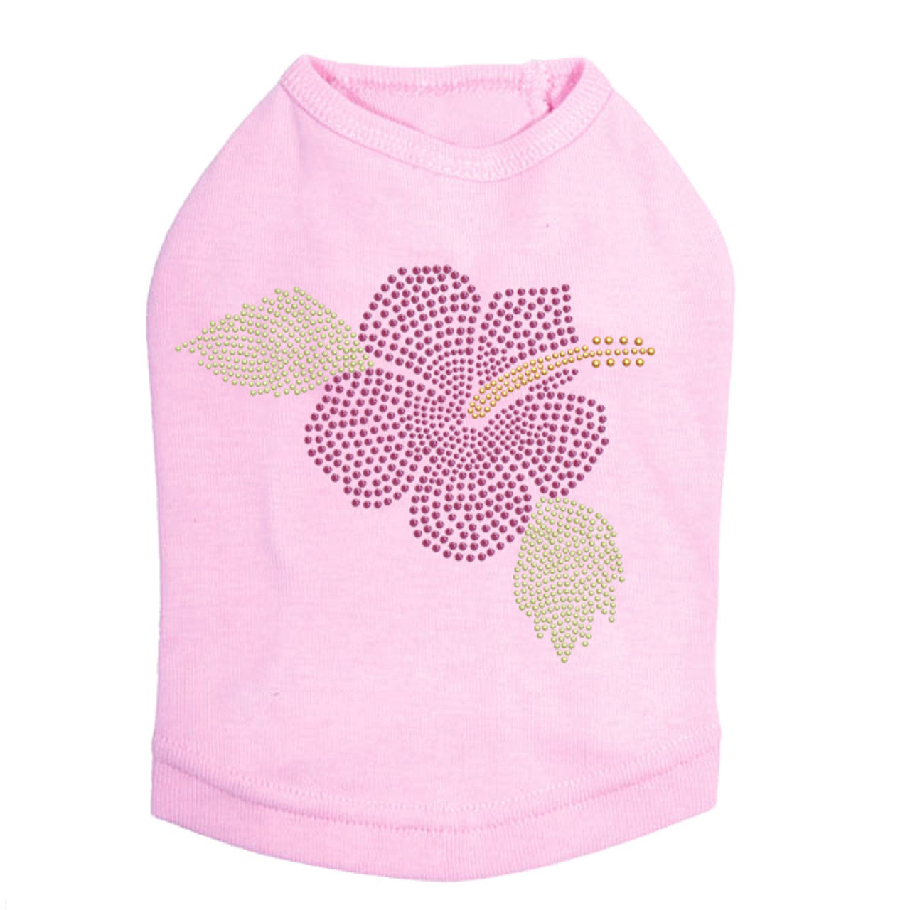 Large Pink Hibiscus - Dog Tank