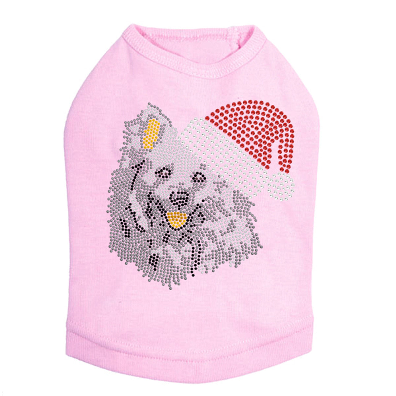 American Eskimo with Santa Hat - Dog Tank