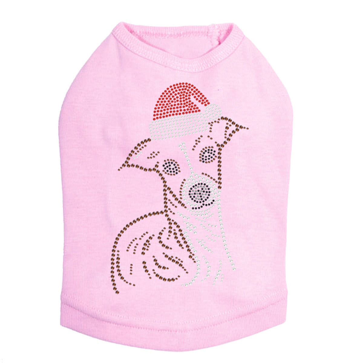 Italian Greyhound Face with Santa Hat - Dog Tank