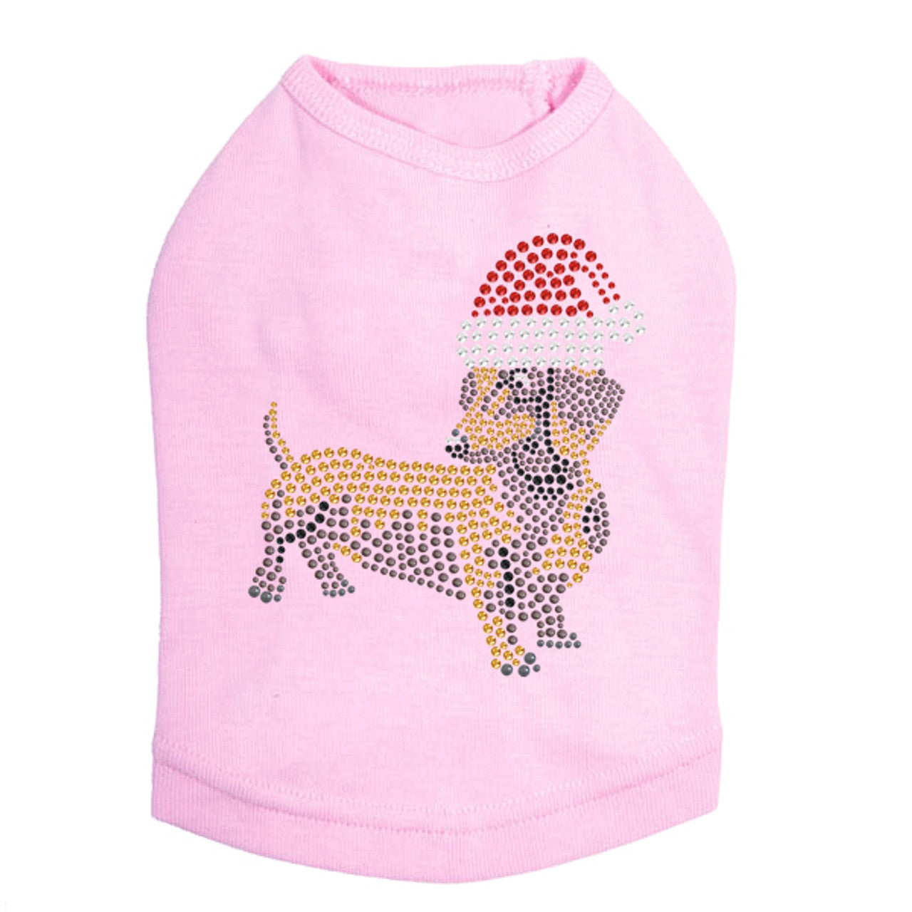 Dachshund 2 with Santa Hat - Dog Tank