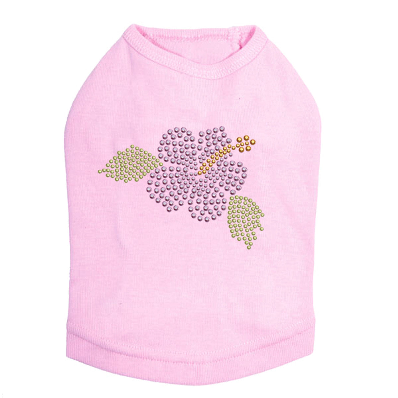 Small Light Pink Hibiscus - Dog Tank