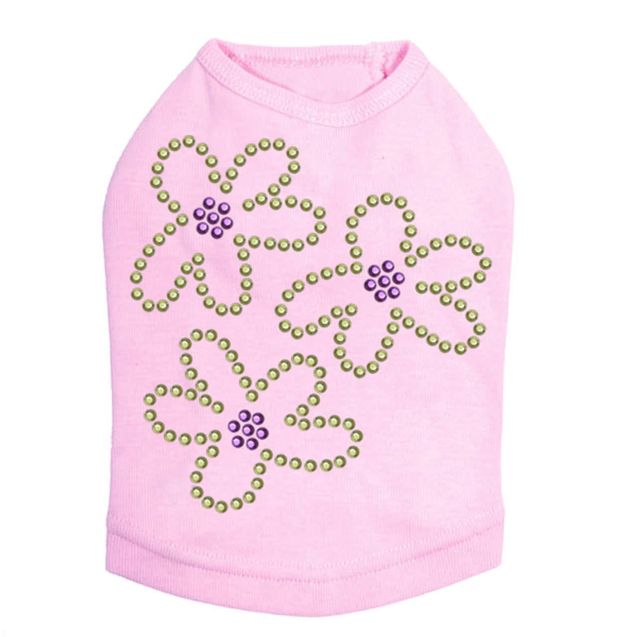 Three Lime Flowers - Dog Tank