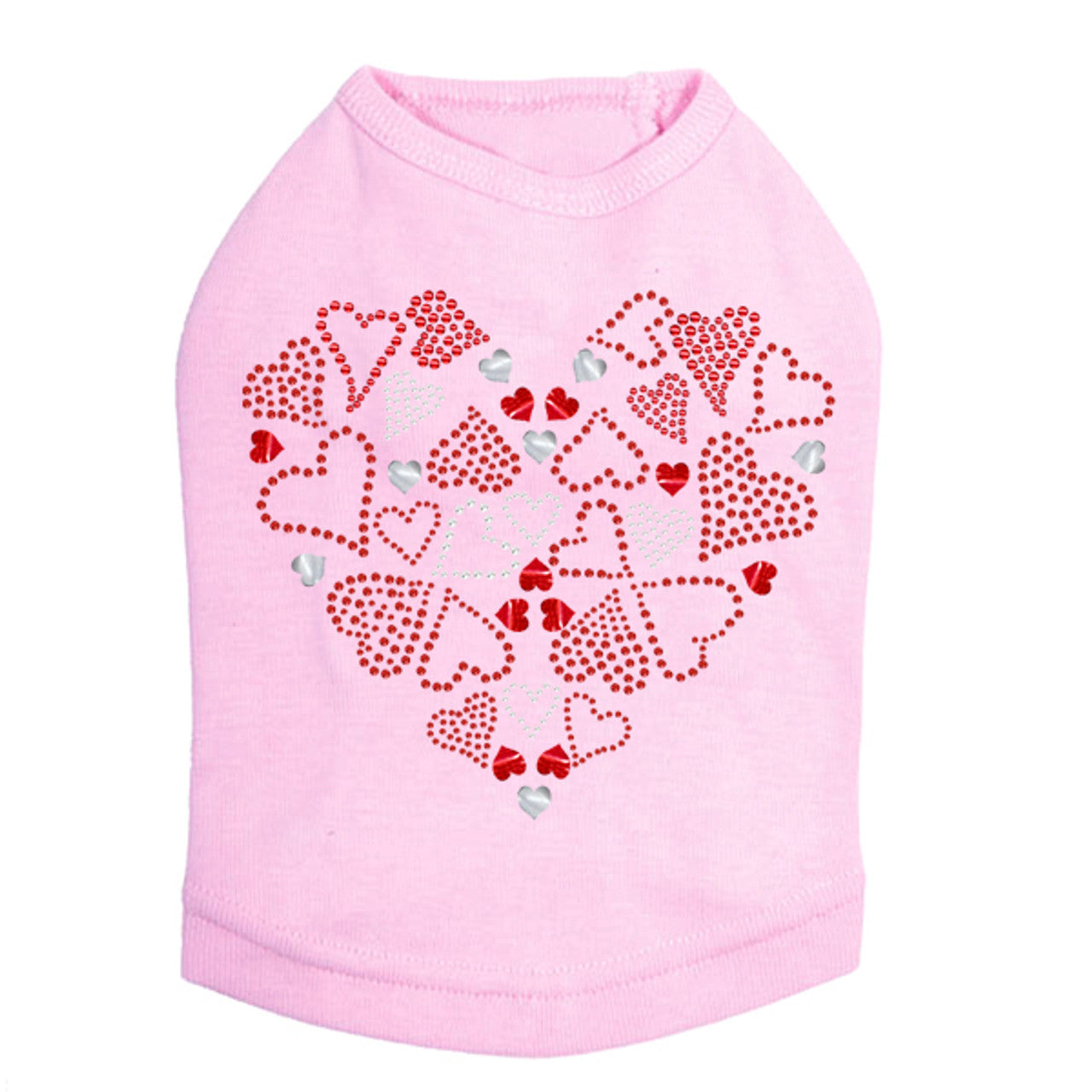 Red Heart with Hearts - Dog Tank