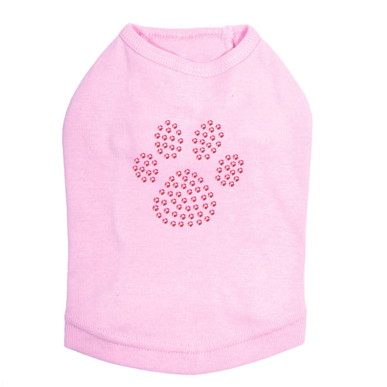 Paw (Pink Rhinestuds) - Dog Tank