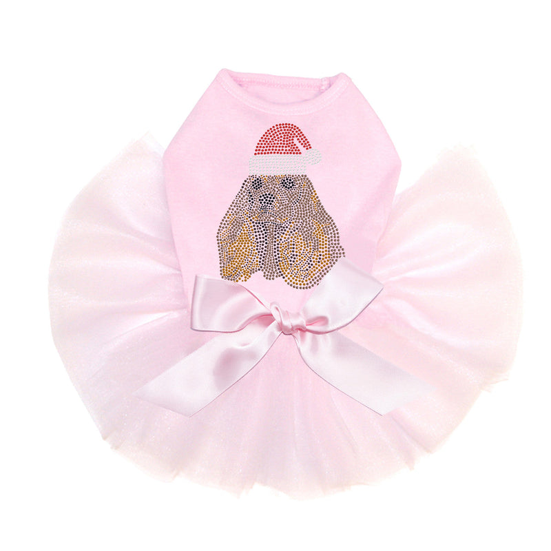 Cocker Spaniel with Santa Hat - Custom Tutu