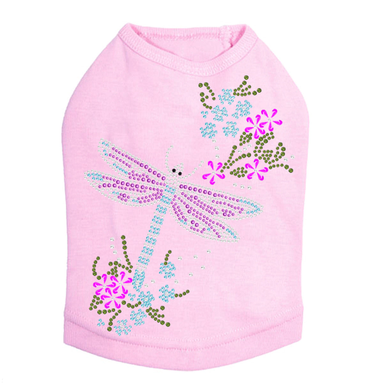 Dragonfly with Flowers - Dog Tank