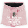 Custom Paris Frayed Denim Harness Vest with Patches