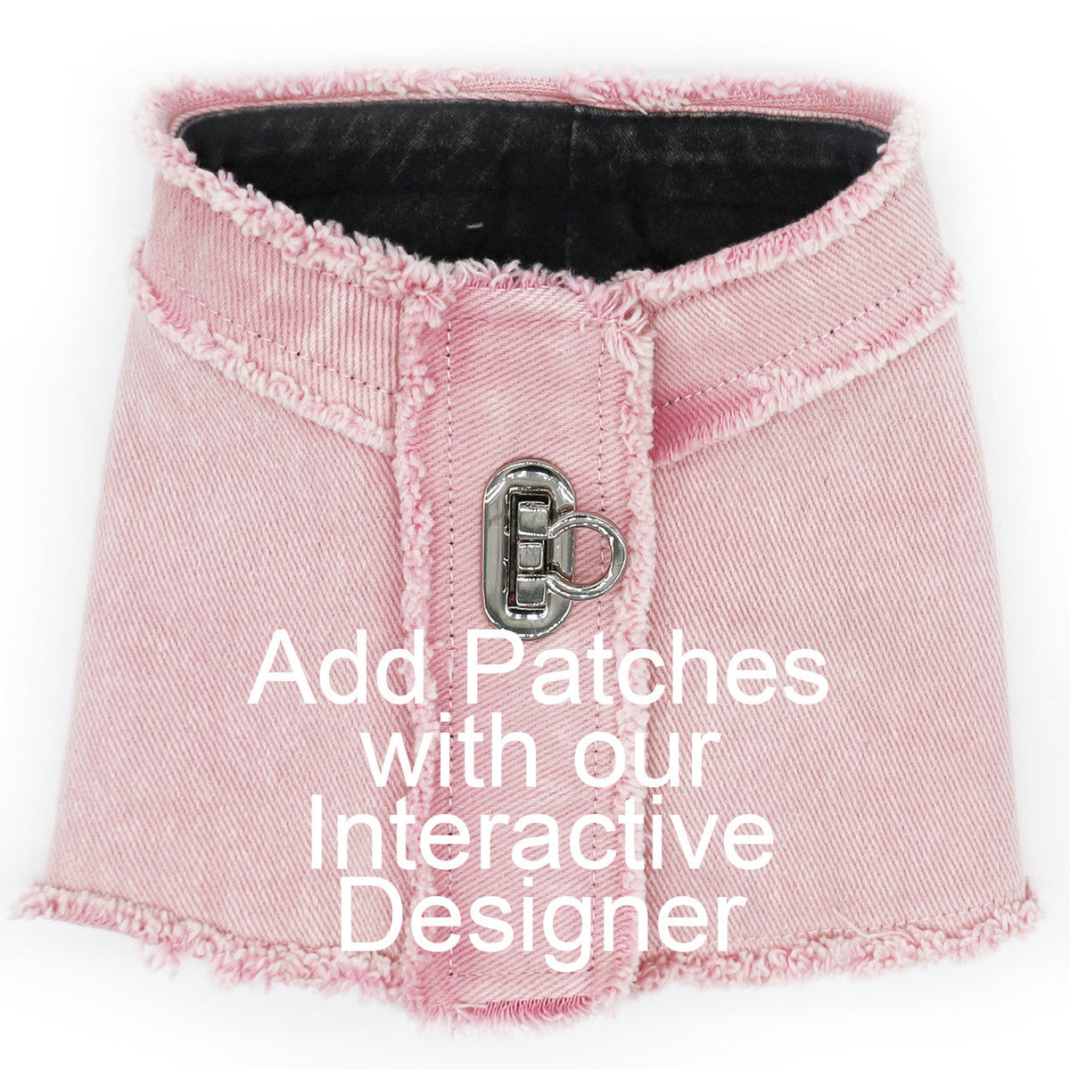 Paris Frayed Denim Harness Vest with Patches