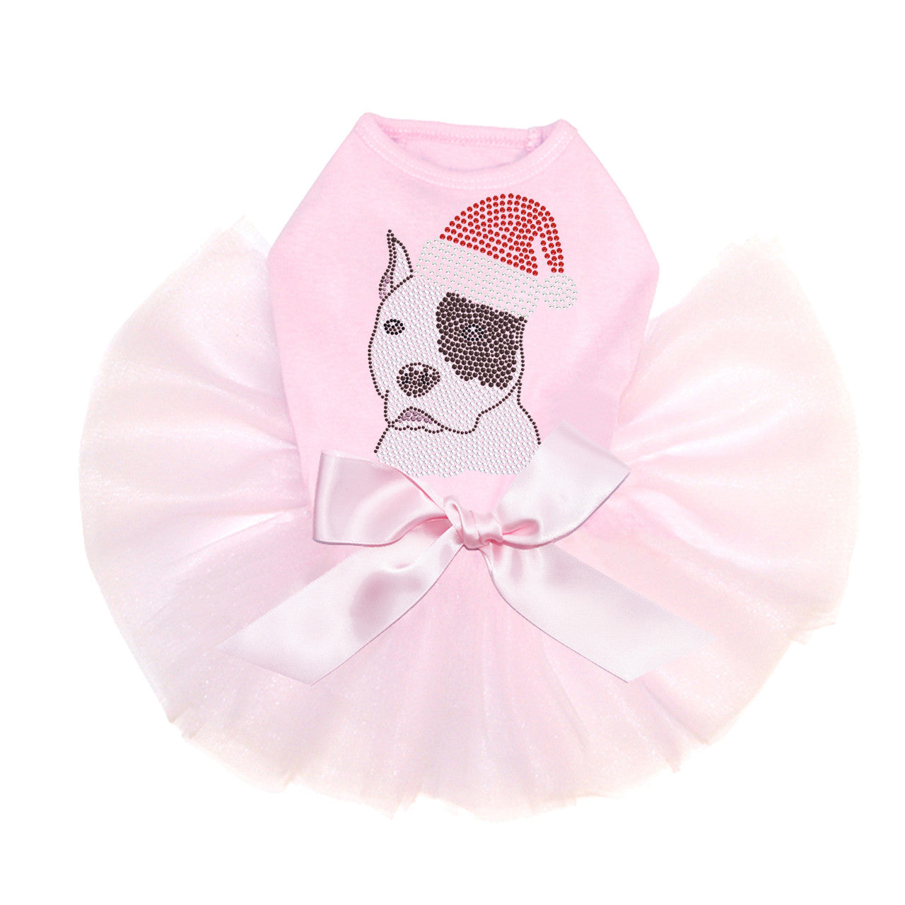 Pit Bull with Santa Hat - Custom Tutu