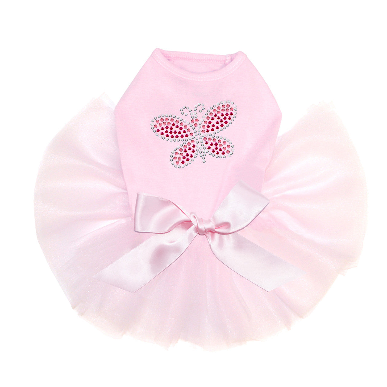Pink Austrian Crystal & Rhinestud Butterfly - Custom Tutu