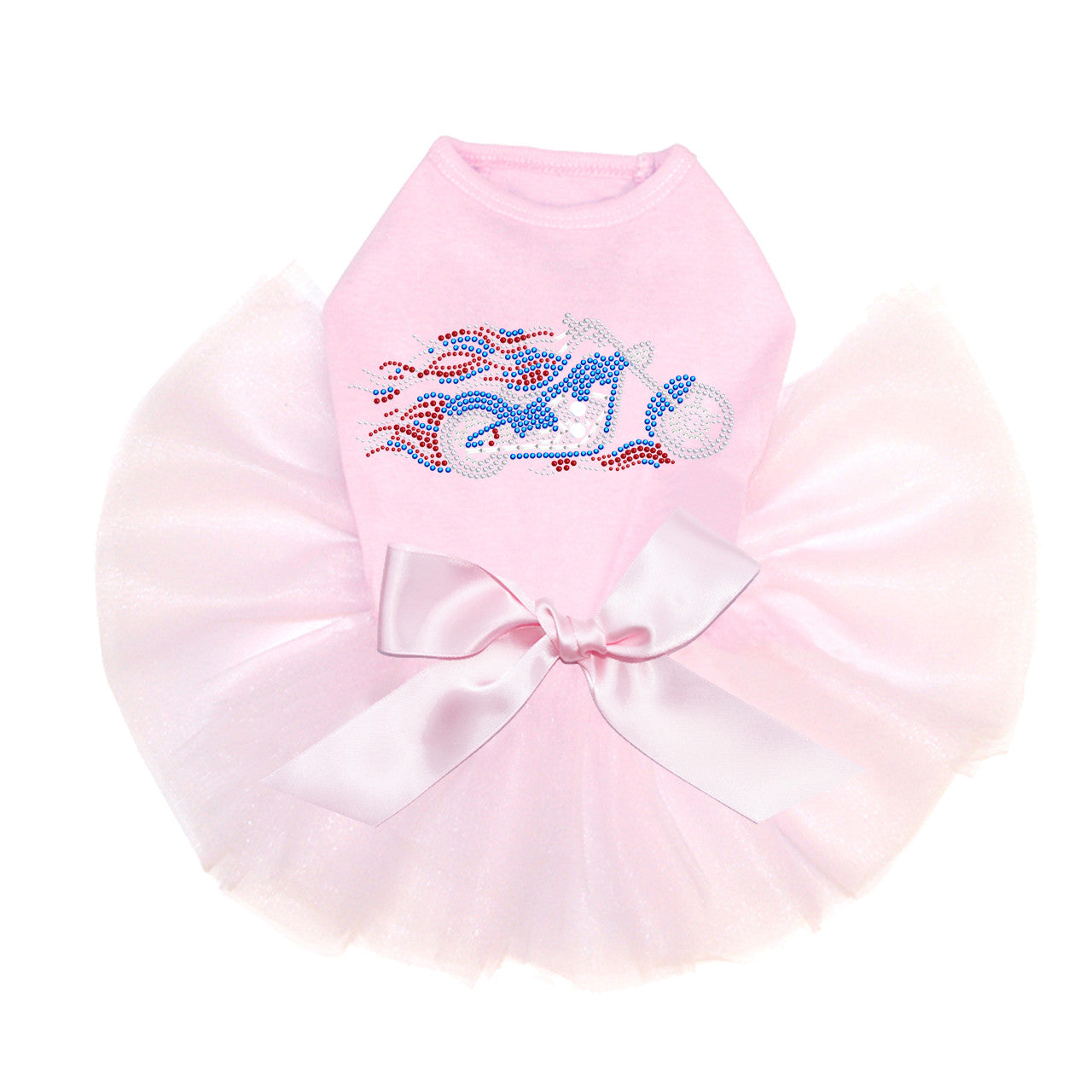 Motorcycle (Large Red, White, & Blue with Flames) - Custom Tutu