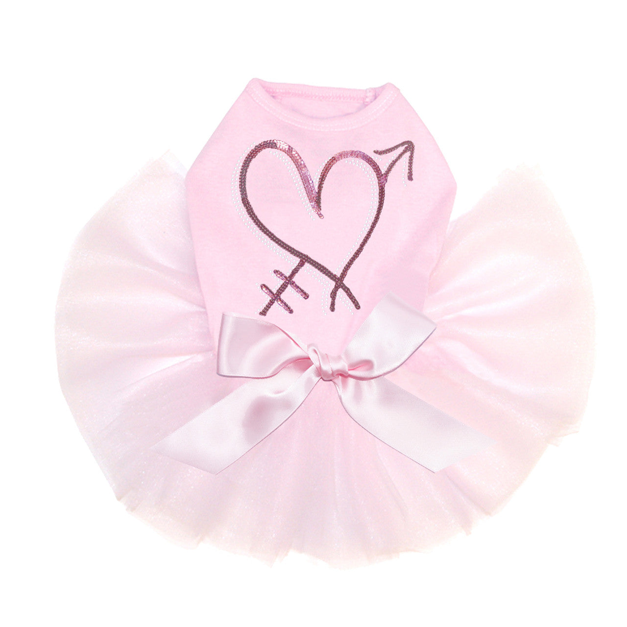 Pink Sequin Heart with Arrow - Custom Tutu