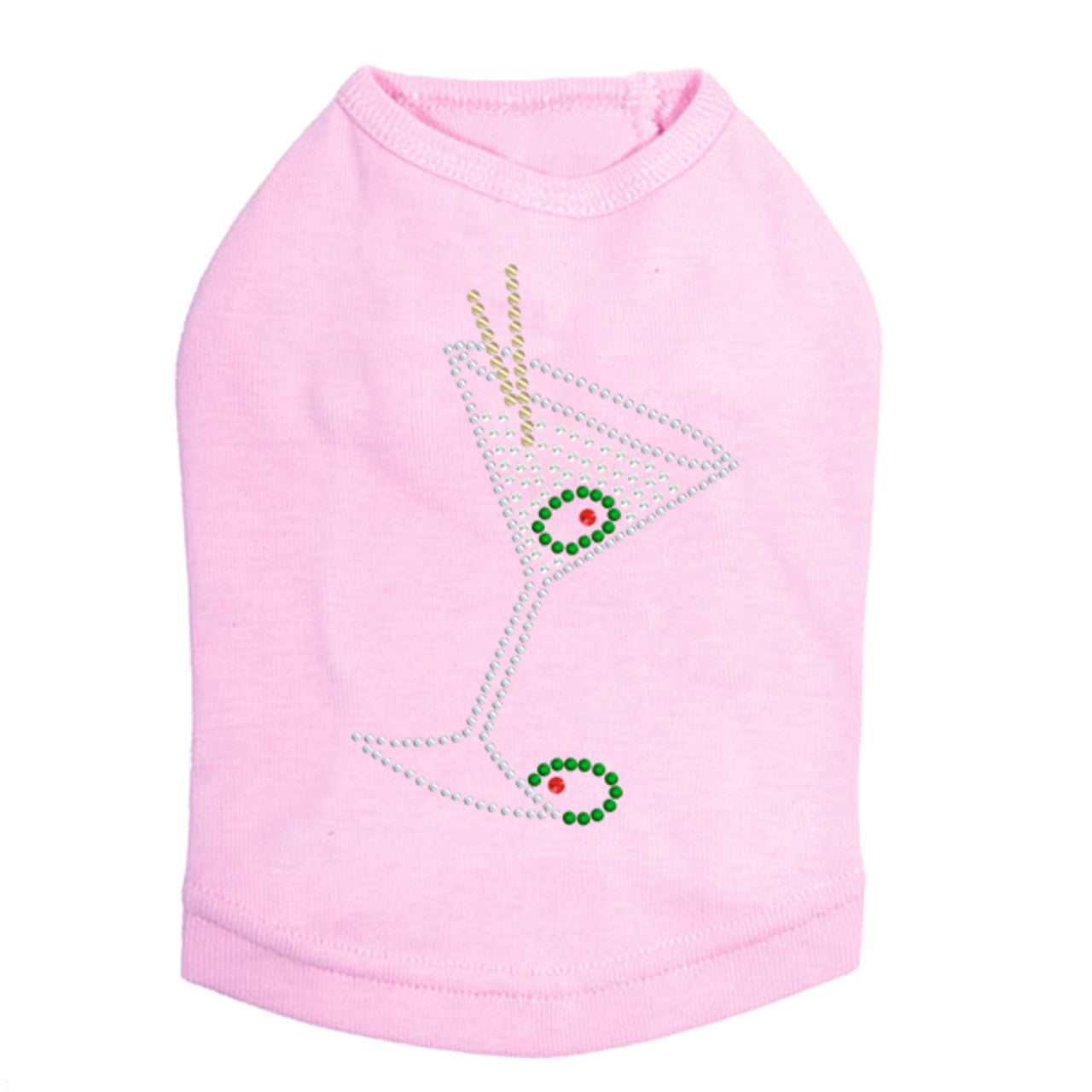 Martini - Silver Rhinestone - Dog Tank