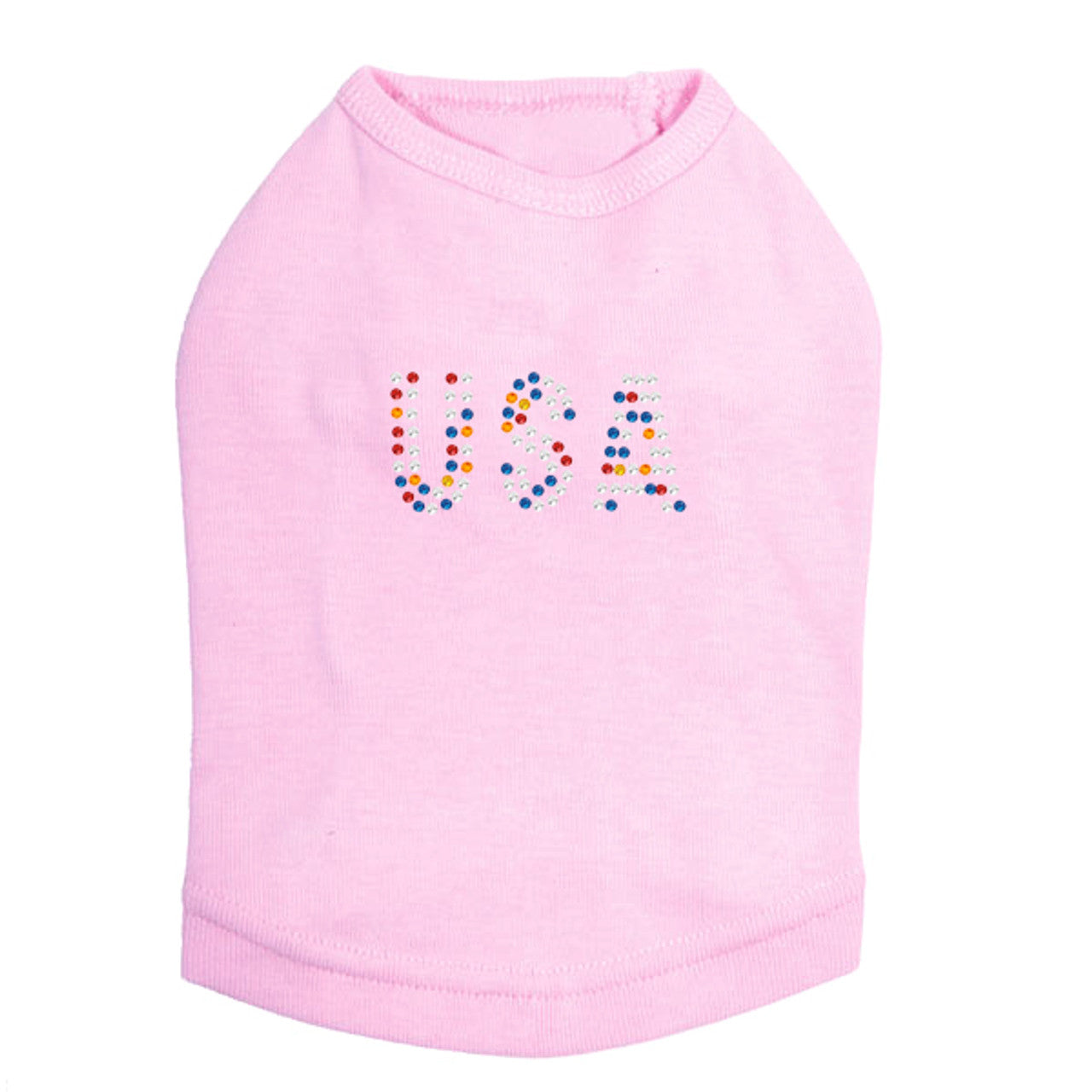 USA (Multicolor Rhinestones) - Dog Tank