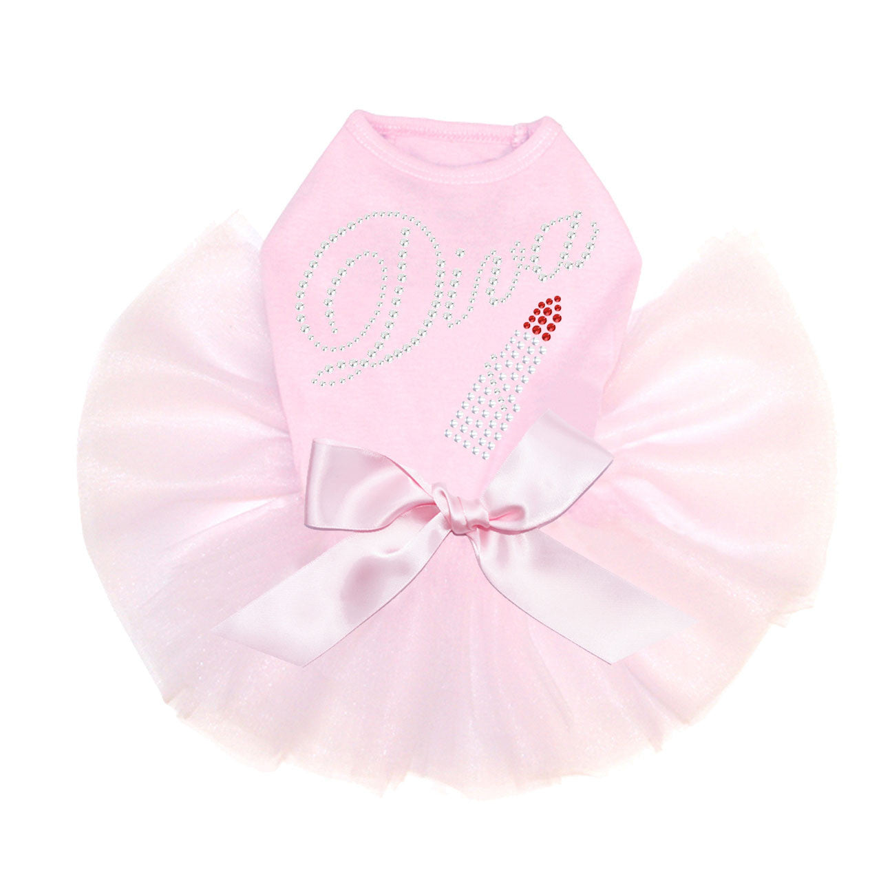 Diva with Austrian crystal Red Lipstick -Custom Tutu