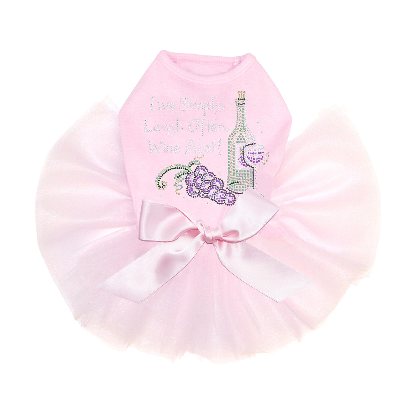 Wine Bottle, Glass & Grapes - Live Simply... - Custom Tutu