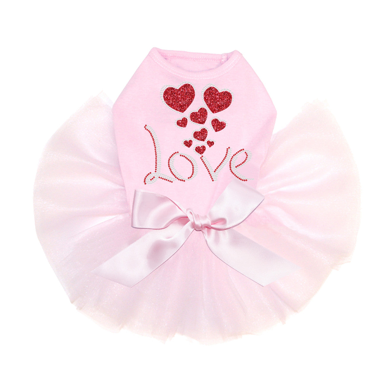 Love with Red Glitter Hearts - Custom Tutu