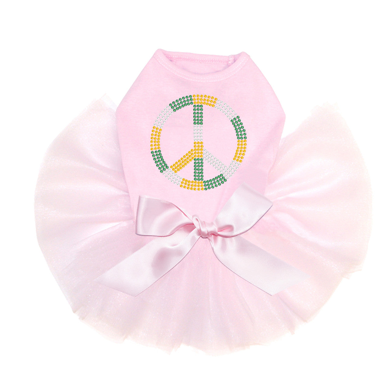 Peace Sign (Green, Gold, & Clear) - Custom Tutu
