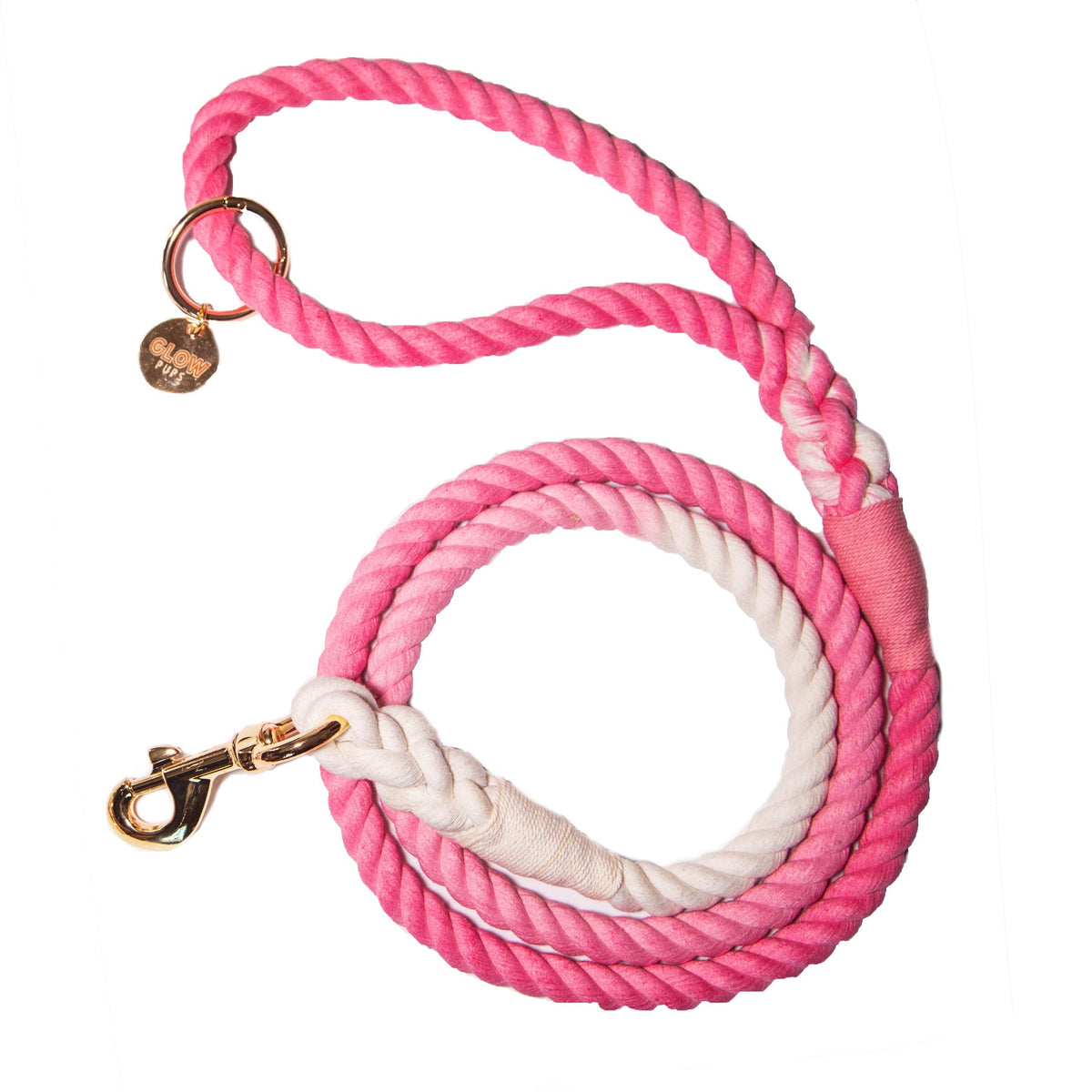 Glow Pups: Pink and White Tie Dye Dog Leash